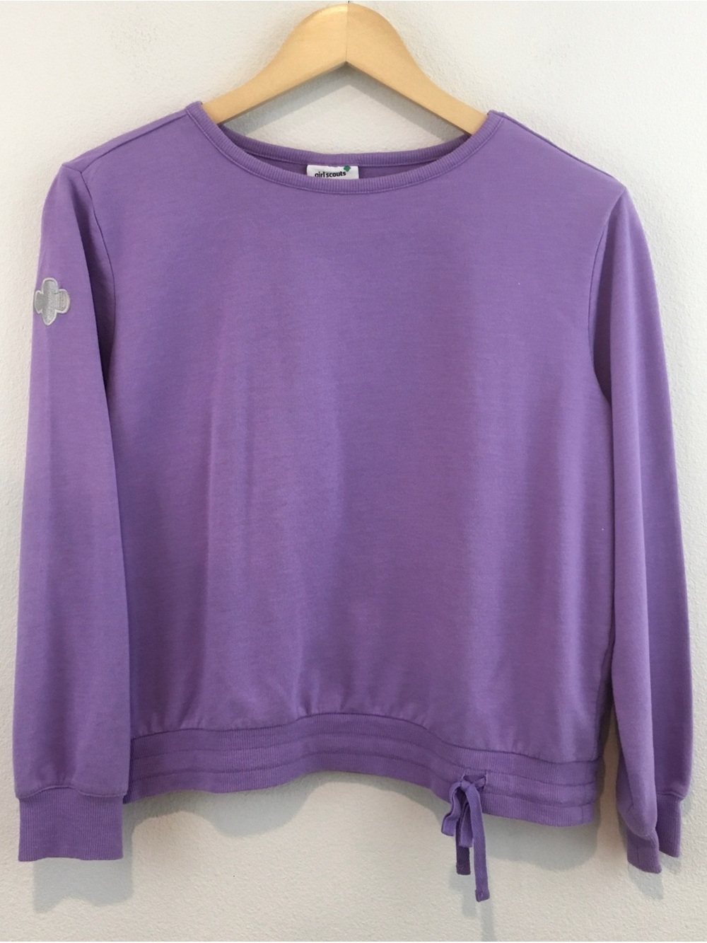 Lilac Girl Scout Drawstring Hem Sweatshirt